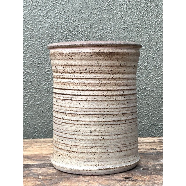 Mid-Century Modern Vintage Original Studio Pottery Vase For Sale - Image 3 of 12