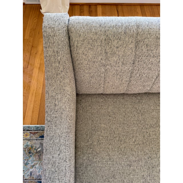 Mid-Century Modern West Elm Olive 71" Swoop Arm Channel Back Sofa For Sale - Image 3 of 6