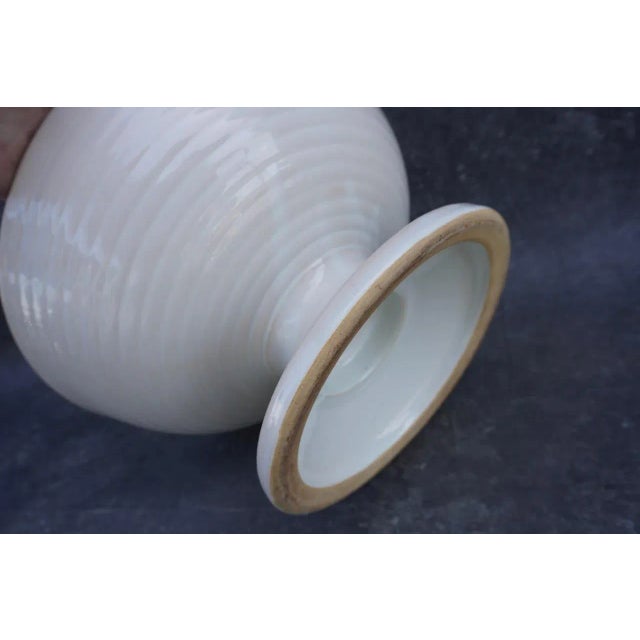 Bauer 1930s Bauer White Pedestal Bowl For Sale - Image 4 of 5