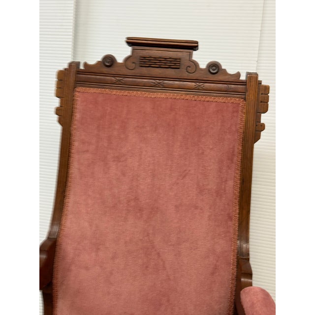 Early 20th Century Victorian Platform Rocking Chairs, Vintage For Sale - Image 5 of 12