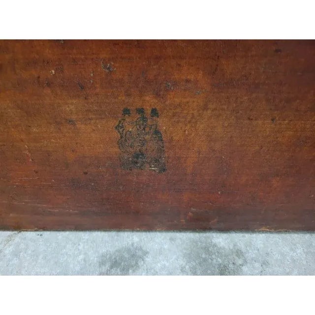 Animal Skin Antique Red Chinese Leather Trunk For Sale - Image 7 of 12