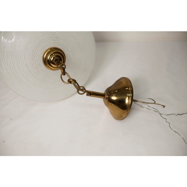 Italian Chandelier in Ribbed Glass and Brass, 1960s For Sale - Image 6 of 18