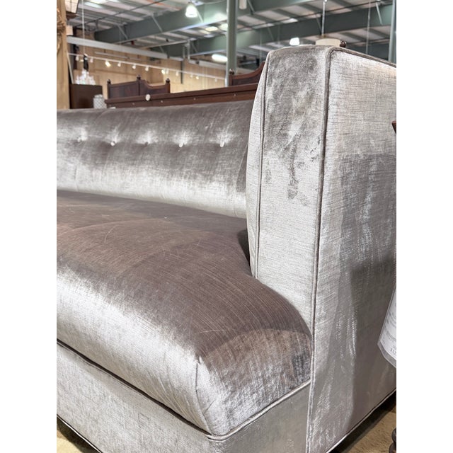 Vintage Mitchell Gold Dumont Tufted Velvet Sofa For Sale In New York - Image 6 of 11
