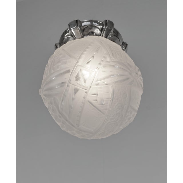 Art Deco 1930s French Art Deco Flush Mount by Muller Freres France - 2 Available For Sale - Image 3 of 12