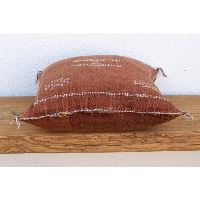 Moroccan Clay Diamond Cactus Silk Moroccan Pillow For Sale - Image 3 of 8
