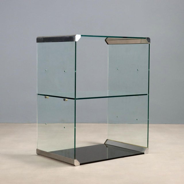 Vintage Italian Glass Brass Shelf from Gallotti & Radice, 1960s For Sale - Image 8 of 9