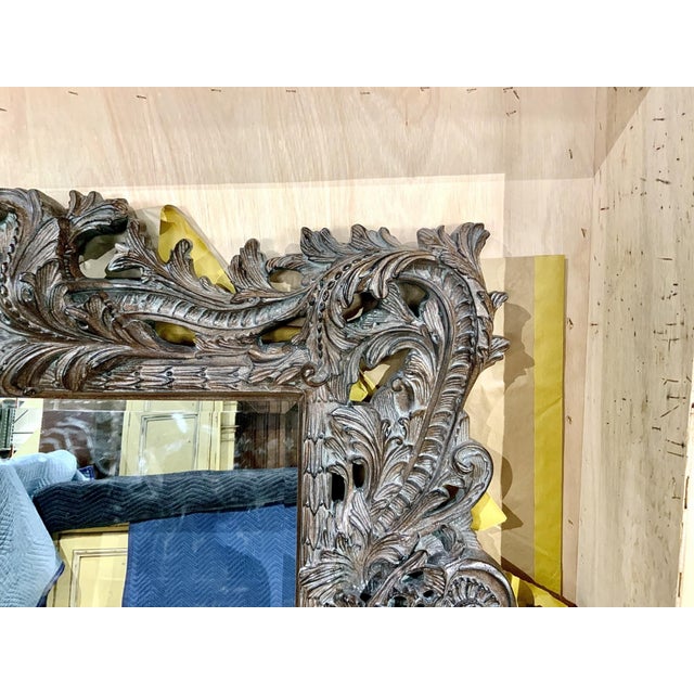 Vintage Monumental Rococò Style Rectangular Wall Mirror For Sale - Image 14 of 18