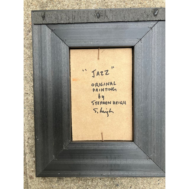 Abstract Contemporary Original Stephen Heigh Abstract Painting “Jazz” Framed For Sale - Image 3 of 3