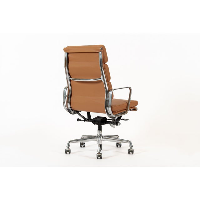 Eames for Herman Miller Aluminum Group Soft Pad Brown Office Chair For Sale In Detroit - Image 6 of 12