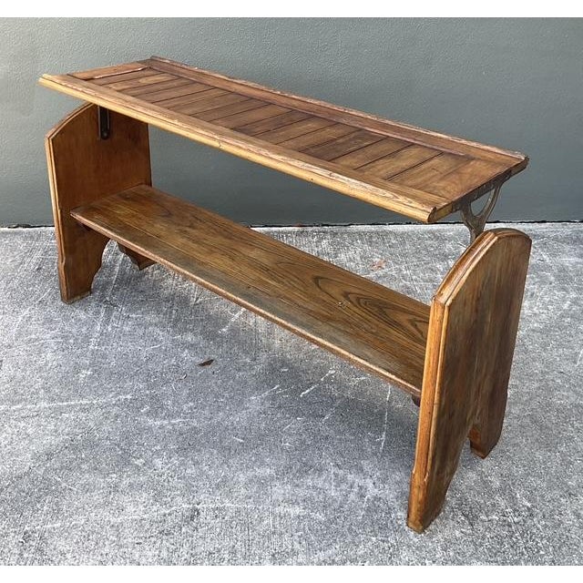 Vintage Adjustable Train Station Bench For Sale - Image 11 of 12