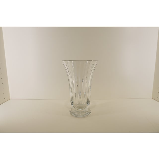 Vintage Crystal Flared Cut-Glass Vase For Sale - Image 12 of 13