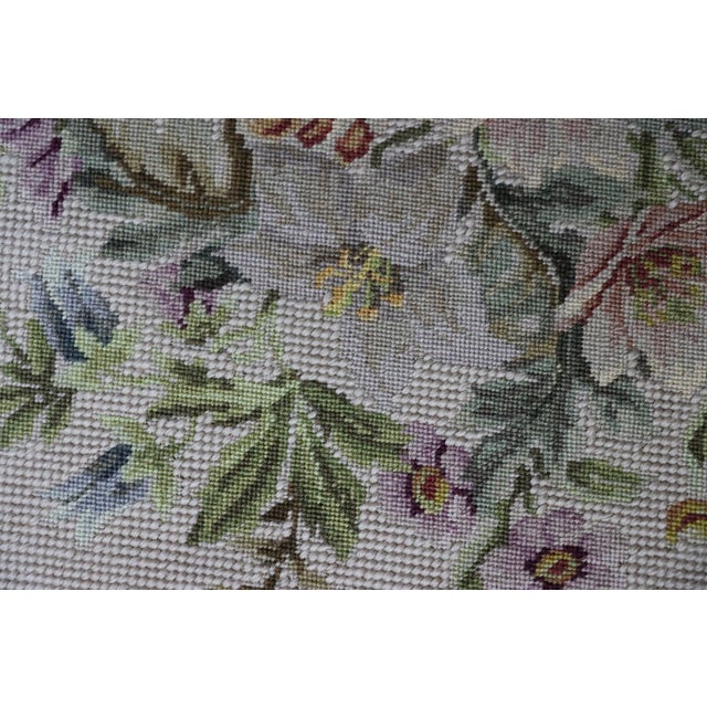 Pair of Victorian Needlepoint Upholstered Mahogany Footstools, Late 19th Century For Sale - Image 10 of 11