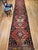 Tribal Antique Caucasian Karabagh Runner, Hand-Knotted Wool, Red & Navy, 4' x 17' For Sale - Image 3 of 13