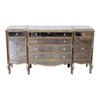Collette Antique Mirrored Breakfront Server For Sale