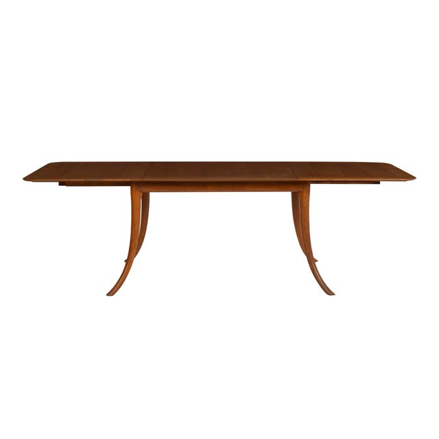 Brown 1950s t.h. Robsjohn Gibbings Saber Leg Dining Table For Sale - Image 8 of 12