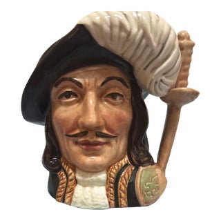 Vintage Royal Doulton "Athos" Porcelain Toby Character Small Mug For Sale