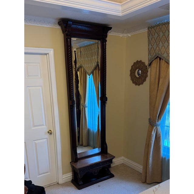 Antique Victorian Tennessee Red Marble Pier Mirror Signed by S. Heyman (C. 1880) For Sale - Image 9 of 9