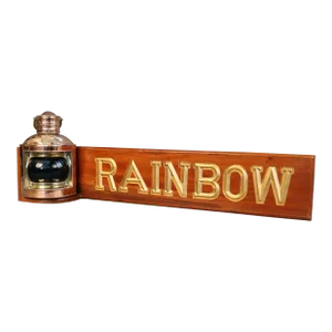 "Rainbow" Nameboard with Antique Light