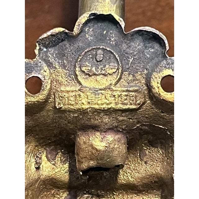 Antique 19th Century Gothic Four Hat and Coat Hooks in Brass and Ceramic, 1890s For Sale - Image 17 of 18