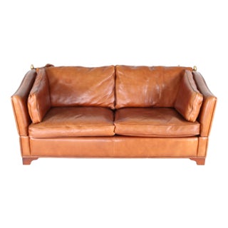 Knole Leather Sofa, 1980s For Sale