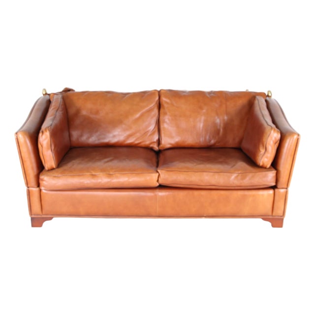 Knole Leather Sofa, 1980s For Sale