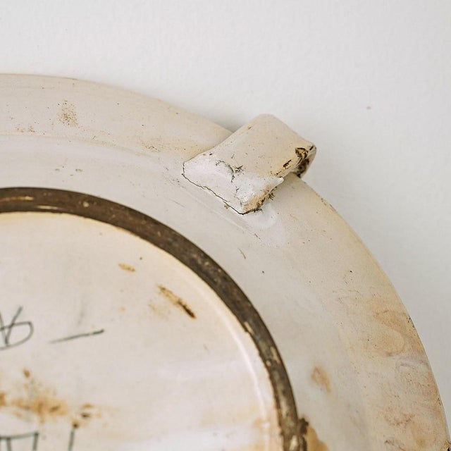 Ceramic Antique Italian Terracotta Dish with Flower Decor For Sale - Image 7 of 8