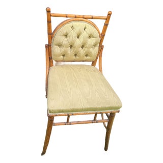 Embroidered Bamboo Chair For Sale