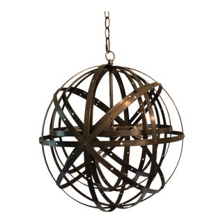 Restoration Hardware Orbital Sphere Pewter Pendant Light For Sale