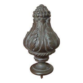 Large Antique 19th Century Heavy Solid Bronze Fence Banister Finial Topper For Sale