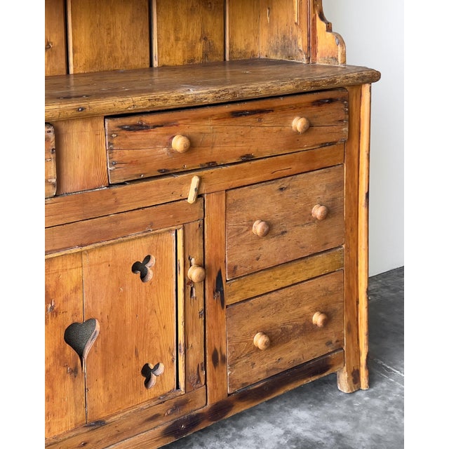 Tan Antique Irish Pine Dresser | Hutch With Shelves For Sale - Image 8 of 17