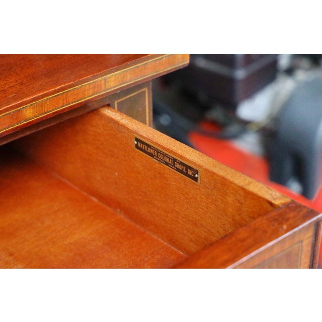 Wood Vintage Mayflower Colonial Shops Mahogany Hepplewhite Serpentine Sideboard For Sale - Image 7 of 8