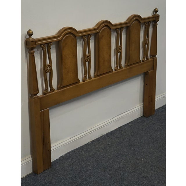 HIGH END VINTAGE Burled Walnut French Provincial Style Queen Size Headboard 7260-7 42" High 60.25" Wide 2" Deep We...