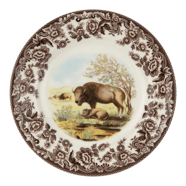Spode Woodland American Wildlife Salad Plate 8", Bison For Sale