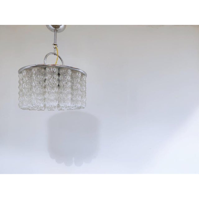 Mid-Century Glass and Chrome Chandelier, 1960s For Sale - Image 4 of 10