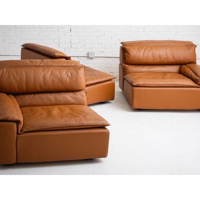 Animal Skin Carlo Bartoli Modular Sofa in Cognac Leather for Rossi Di Albizzate For Sale - Image 7 of 8