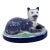 Vintage Staffordshire Recumbent Cat Mantle Statue Figurine Right Facing For Sale