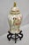 Vintage Chinese Famille Rose Porcelain Urn Lidded Temple Jar Vase on Base For Sale - Image 12 of 12