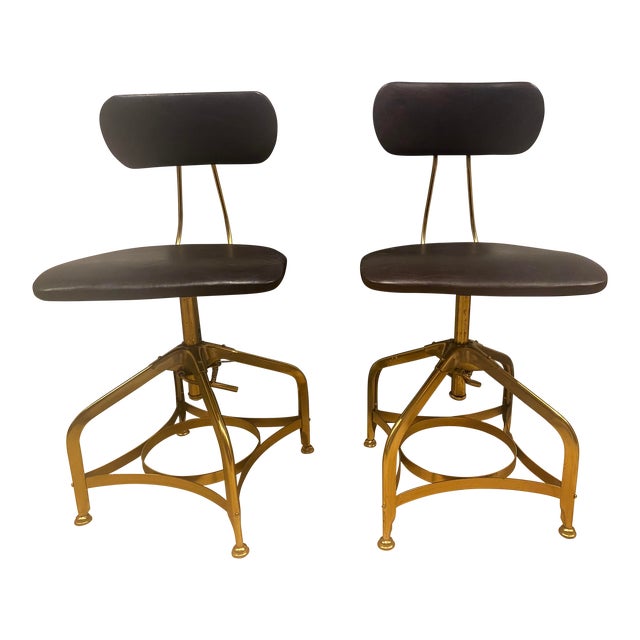 Restoration Hardware 1940’s Stye Vintage Toledo Bar Stools- Set of 2 For Sale