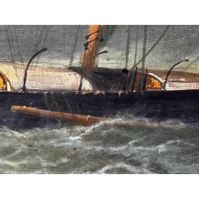 19th-Century British Marine Painting of a Dundee Ship & Lifeboat Rescue For Sale - Image 16 of 18