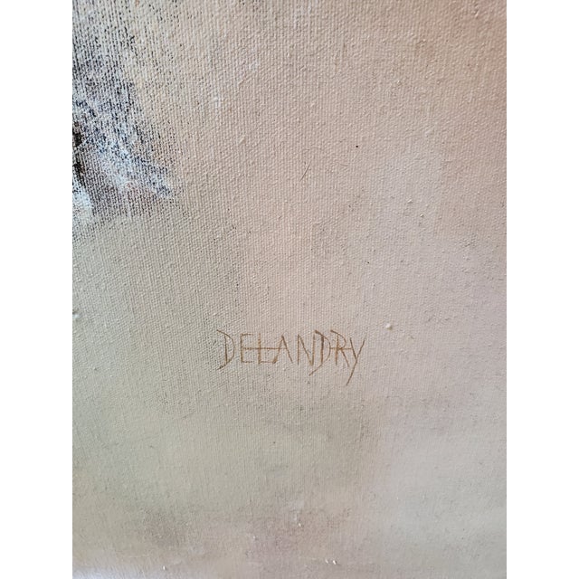 Abstract 1970s Mid Century Vintage Signed Abstract Painting Pastels, Framed For Sale - Image 3 of 9