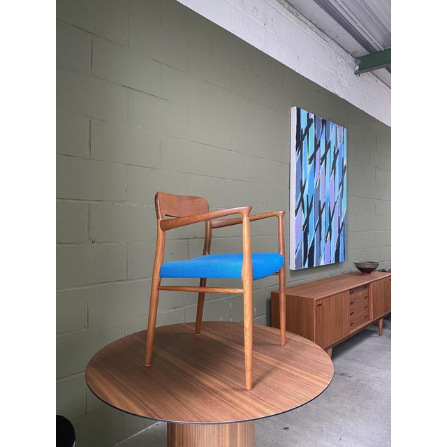 Armchair Model 56 in Teak and Hallingdal by Niels Otto Møller for J. L. Møllers Mobelfabrik, 1960s For Sale - Image 16 of 16