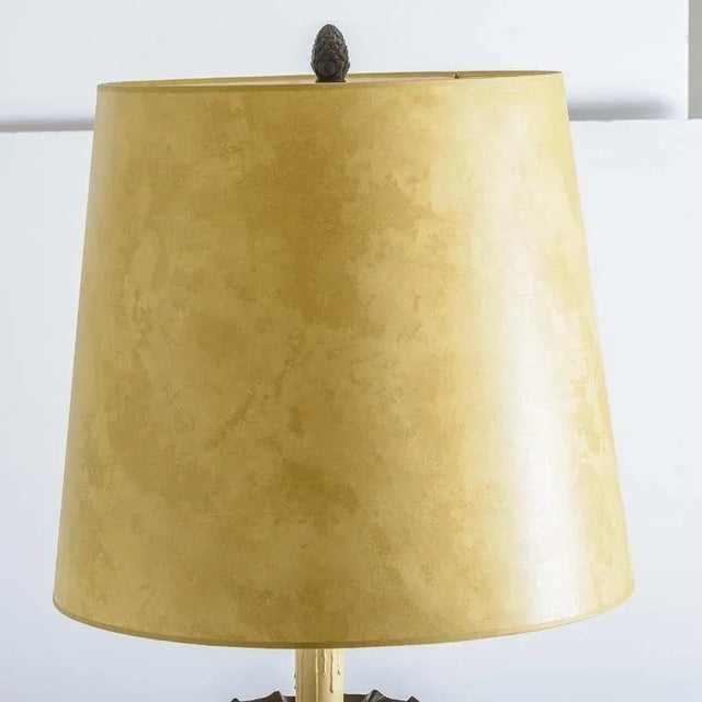 Pair Floor Lamps Created From 19th C. Fluted Gilt Wood Columns For Sale - Image 4 of 12