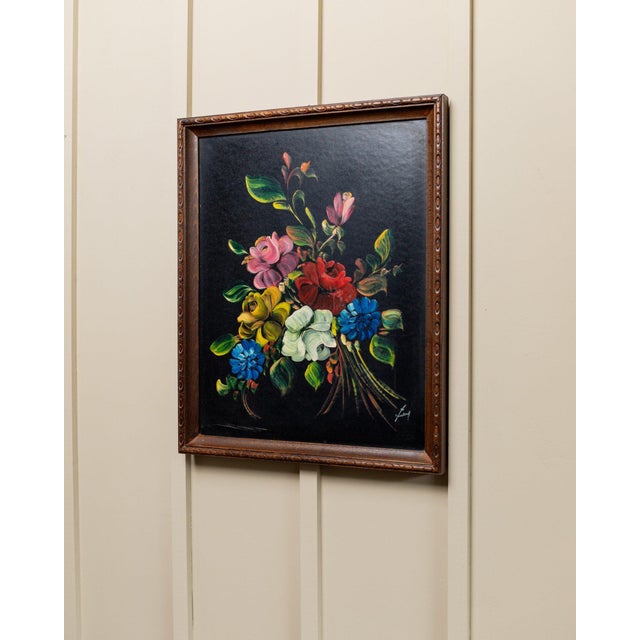 Italian Artist, Flower Bouquet, 1960s, Oil Painting, Framed For Sale - Image 10 of 12