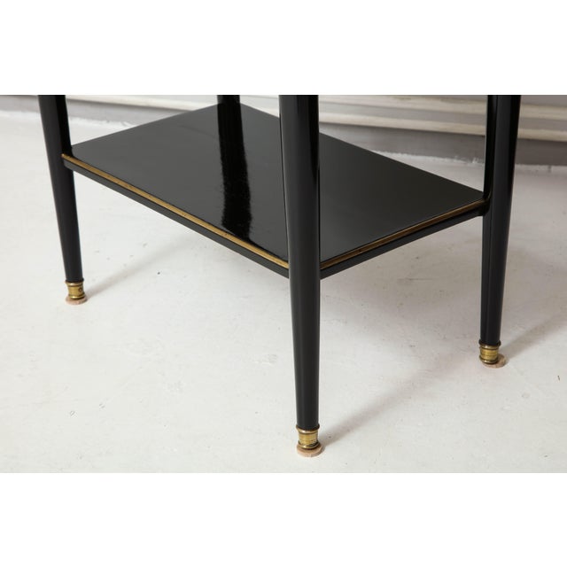 French Louis XVI Style Marble-Top End Tables With Brass Gallery - a Pair For Sale - Image 10 of 12