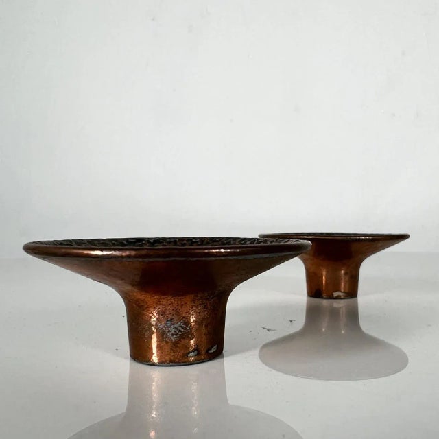 Midcentury Hardware Hammered Round Drawer Pulls Knobs For Sale - Image 4 of 13