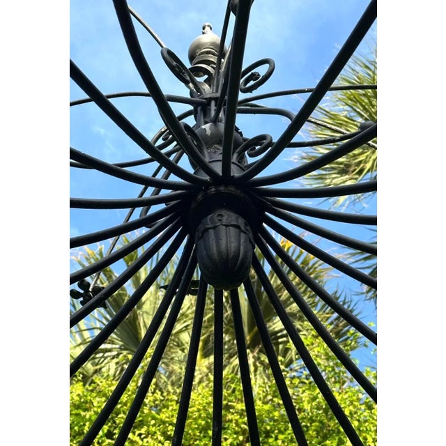 Vintage Regency Wrought Iron Gazebo For Sale - Image 4 of 6