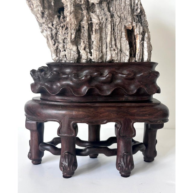 Rare Chinese Xuan Scholar Stone on Display Stand For Sale - Image 11 of 18