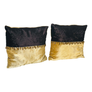 Cute Pair Small Velvet Lumbar Pillows
