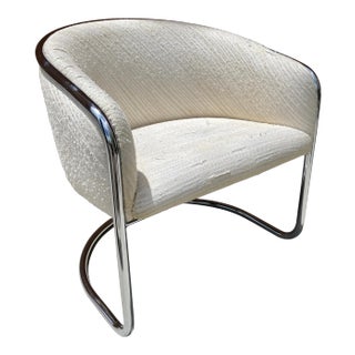 Thonet Club Tub Chrome Cantilever Lounge Chair Anton Lorenz for Thonet For Sale
