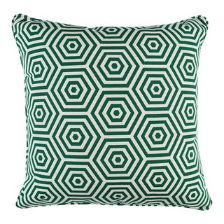 Schumacher Bees Knees Indoor/Outdoor 20" Pillow in Emerald For Sale